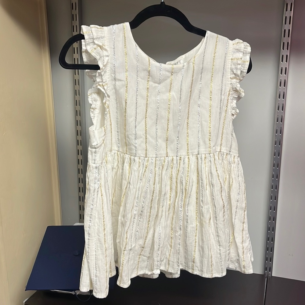 THML white and metallic top